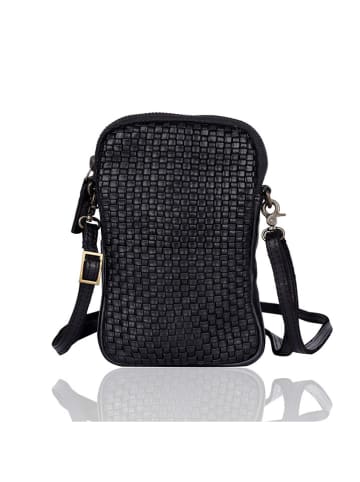 Bellicci Leren smartphonetas "Everly" zwart - (B)11 x (H)19 x (D)2 cm