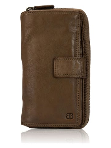 Bellicci Leren portemonnee "Greta" lichtbruin - (B)18 x (H)9,5 x (D)3,5 cm