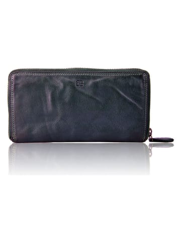 Bellicci Leren portemonnee "Greta" donkerblauw - (B)19,5 x (H)10 x (D)3 cm