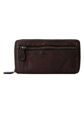 Bellicci Leren portemonnee "Greta" bruin - (B)19,5 x (H)10 x (D)3 cm