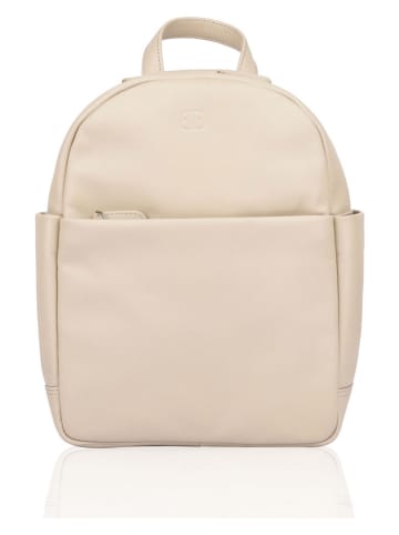 Bellicci Leder-Rucksack "Kassidy" in Beige - (B)23 x (H)29,5 x (T)8,5 cm