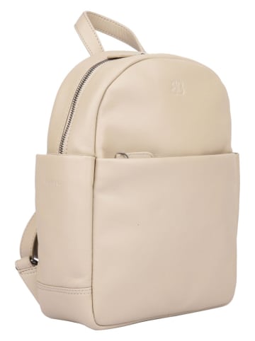 Bellicci Leder-Rucksack "Kassidy" in Beige - (B)23 x (H)29,5 x (T)8,5 cm