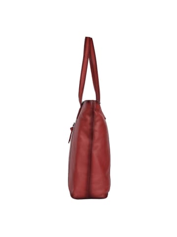 Bellicci Leren schoudertas "Kayden" rood - (B)35 x (H)44 x (D)12 cm