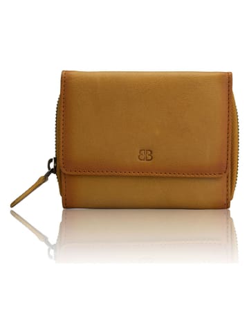 Bellicci Leren portemonnee "Kelda" geel - (B)12 x (H)10 x (D)3,5 cm