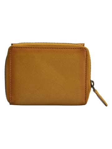 Bellicci Leren portemonnee "Kelda" geel - (B)12 x (H)10 x (D)3,5 cm
