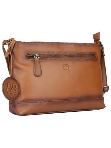 Bellicci Leren schoudertas "Koffi" lichtbruin - (B)26 x (H)18 x (D)7 cm