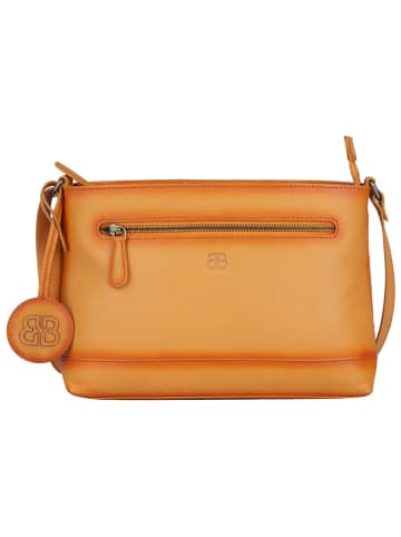 Bellicci Leren schoudertas "Koffi" oranje - (B)26 x (H)18 x (D)7 cm