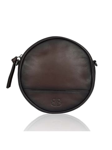 Bellicci Leder-Umhängetasche "Koko" in Braun - (B)18 x (H)18 x (T)5 cm