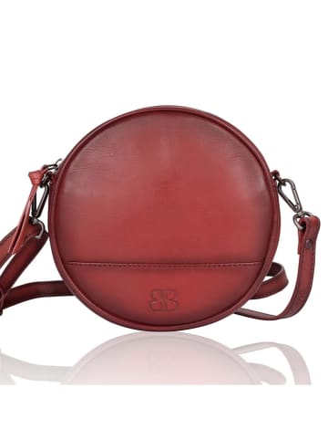 Bellicci Leren schoudertas "Koko" rood - (B)18 x (H)18 x (D)5 cm