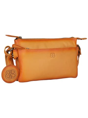 Bellicci Leder-Umhängetasche "Kore" in Orange - (B)21 x (H)14 x (T)2,5 cm