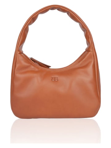 Bellicci Leren schoudertas "Kimbry" lichtbruin - (B)27 x (H)22 x (D)8 cm