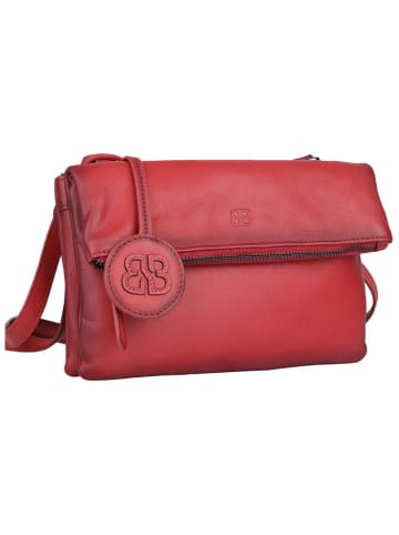 Bellicci Skórzana torebka "Kline" w kolorze czerwonym - 24 x 15 x 4 cm