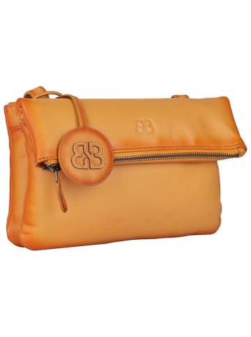 Bellicci Leren schoudertas "Kline" oranje - (B)24 x (H)15 x (D)4 cm