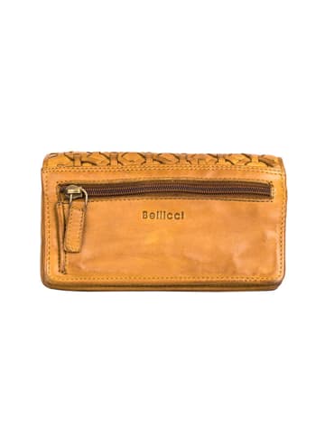 Bellicci Leder-Geldbörse "Perla" in Ocker - (B)17,5 x (H)10 x (T)3 cm
