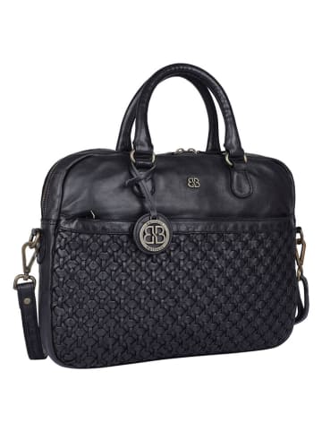 Bellicci Leder-Businesstasche "Presley" in Schwarz - (B)37,5 x (H)27 x (T)5 cm