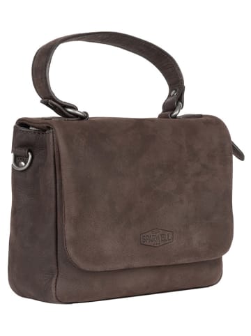 SPARWELL Leren schoudertas "Allen" bruin - (B)24 x (H)18 x (D)9 cm