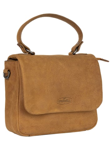 SPARWELL Leder-Umhängetasche "Allen" in Hellbraun - (B)24 x (H)18 x (T)9 cm