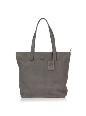SPARWELL Leder-Schultertasche "Alice" in Grau - (B)34 x (H)41 x (T)12 cm