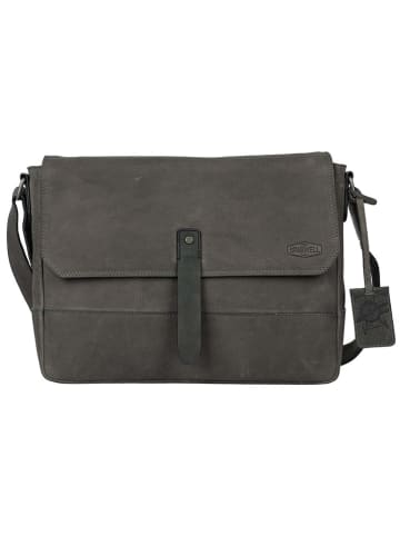 SPARWELL Leder-Umhängetasche "Ace" in Anthrazit - (B)37 x (H)28 x (T)8 cm