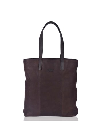 SPARWELL Leder-Schultertasche "Ashlee" in Braun - (B)39 x (H)41 x (T)10 cm