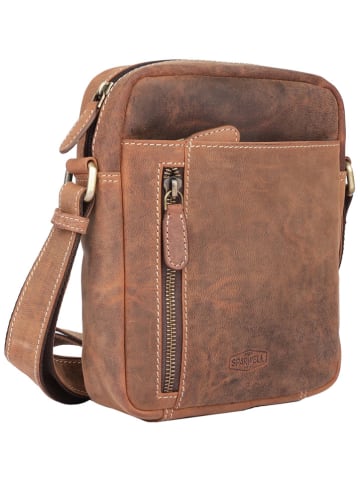 SPARWELL Skórzana torebka "Bradley" w kolorze jasnobrązowym - 21 x 23 x 2 cm