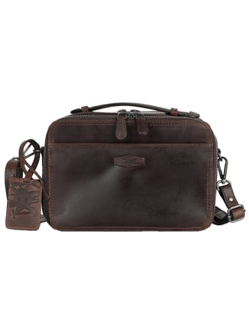 SPARWELL Leder-Umhängetasche "Katalina" in Braun - (B)24 x (H)16 x (T)8 cm