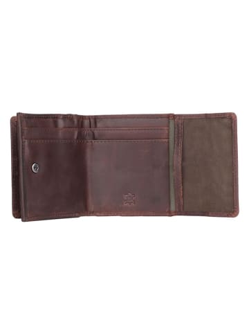 SPARWELL Leder-Geldbörse "Nakia" in Braun - (B)10,5 x (H)9 x (T)2,5 cm