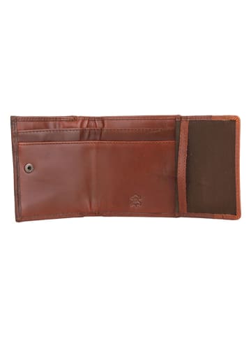 SPARWELL Leder-Geldbörse "Nakia" in Cognac - (B)10,5 x (H)9 x (T)2,5 cm