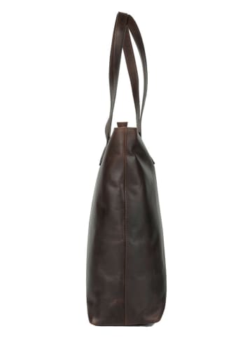 SPARWELL Skórzany shopper bag "Kylie" w kolorze brązowym - 41 x 34 x 12 cm