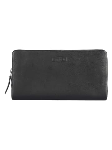 SPARWELL Leder-Geldbörse "Olivia" in Schwarz - (B)20 x (H)10,5 x (T)2,5 cm