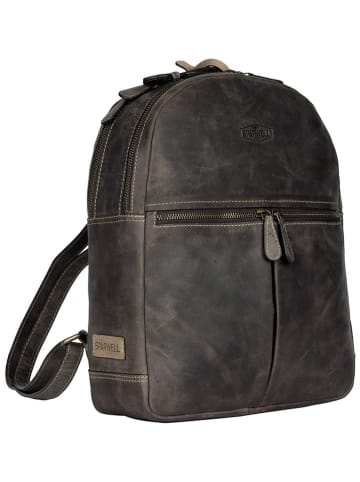 SPARWELL Leren rugzak "Trendy Tory" bruin - (B)27 x (H)33 x (D)9 cm