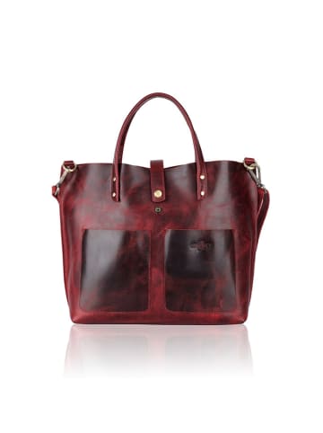 WEZBEY Leren handtas "Juana" bordeaux - (B)40 x (H)31 x (D)13,5 cm