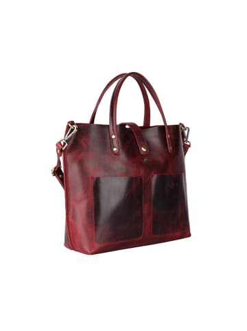 WEZBEY Leren handtas "Juana" bordeaux - (B)40 x (H)31 x (D)13,5 cm
