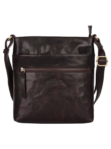 WEZBEY Leder-Umhängetasche "Adrian" in Braun - (B)21 x (H)25 x (T)5 cm