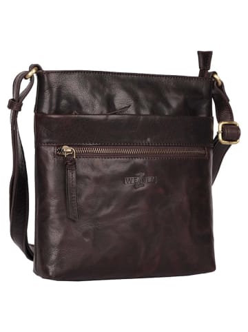 WEZBEY Leder-Umhängetasche "Adrian" in Braun - (B)21 x (H)25 x (T)5 cm