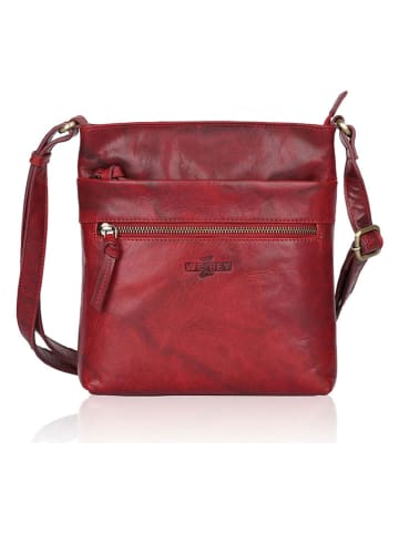 WEZBEY Leder-Umhängetasche "Adrian" in Rot - (B)21 x (H)25 x (T)5 cm