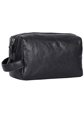 WEZBEY Leder-Kosmetiktasche "Adrian" in Schwarz - (B)22 x (H)11 x (T)8 cm