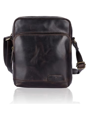 WEZBEY Leder-Umhängetasche "Hombre" in Braun - (B)19 x (H)23 x (T)7,5 cm