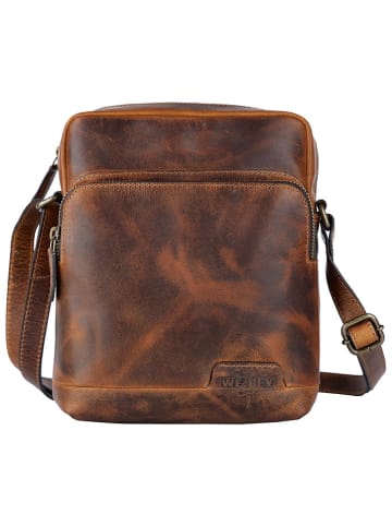 WEZBEY Leder-Umhängetasche "Hombre 3338" in Hellbraun - (B)19 x (H)23 x (T)7 cm