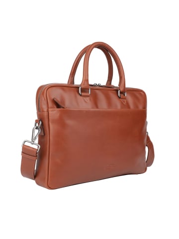 Bellicci Leder-Businesstasche "Koen" in Hellbraun - (B)42 x (H)30 x (T)11 cm