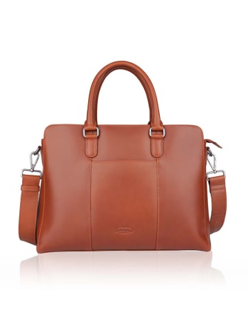 Bellicci Leren handtas "Kady" lichtbruin - (B)42 x (H)30 x (D)11 cm