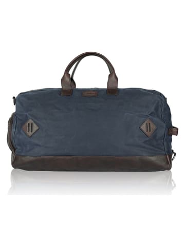 SPARWELL Leren reistas "Sightseer Scott" donkerblauw - (B)54 x (H)27 x (D)27 cm