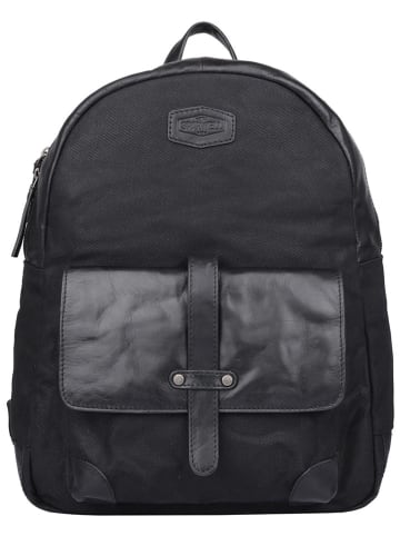 SPARWELL Leren rugzak "Stable Sawyer" zwart - (B)31 x (H)41 x (D)15 cm