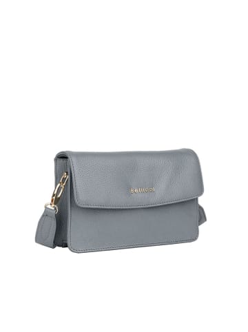 Bellicci Leren schoudertas "Caprisha" lichtblauw - (B)24 x (H)15 x (D)7 cm