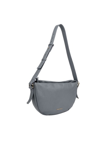 Bellicci Leder-Schultertasche "Caira" in Hellblau - (B)35 x (H)21 x (T)8 cm