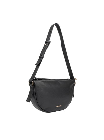 Bellicci Leren schoudertas "Caira" zwart - (B)35 x (H)21 x (D)8 cm