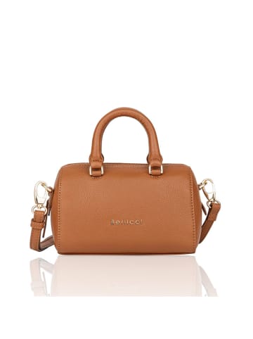 Bellicci Leren handtas "Cara" lichtbruin - (B)18 x (H)14 x (D)7 cm