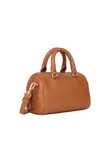 Bellicci Leder-Henkeltasche "Cara" in Hellbraun - (B)18 x (H)14 x (T)7 cm