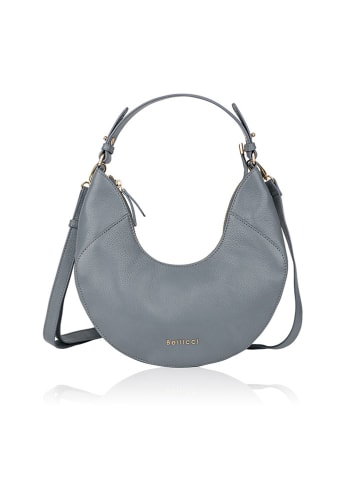 Bellicci Leder-Schultertasche "Cardonna" in Hellblau - (B)24 x (H)15 x (T)7 cm