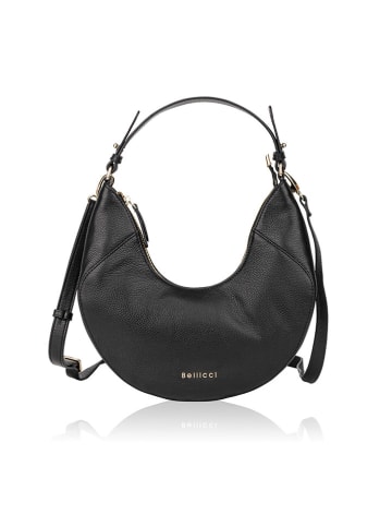 Bellicci Leder-Schultertasche "Cardonna" in Schwarz - (B)24 x (H)15 x (T)7 cm